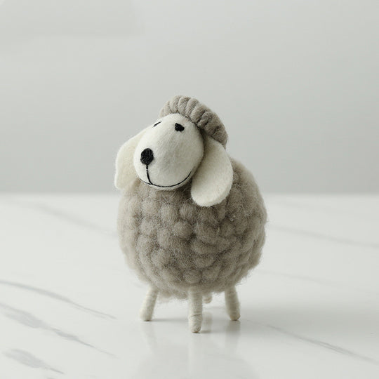 Home Decoration Felt Sheep Miniature Decoration Figurines Holiday Party Supplies Accessories