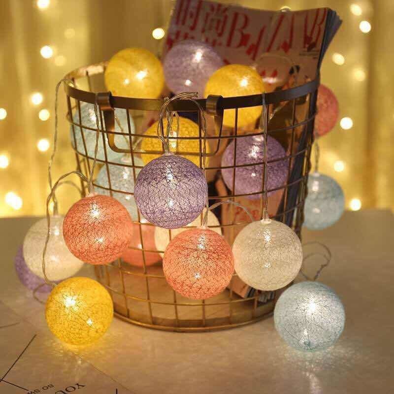 Cotton Ball Lighting Chain Festival Color Decoration