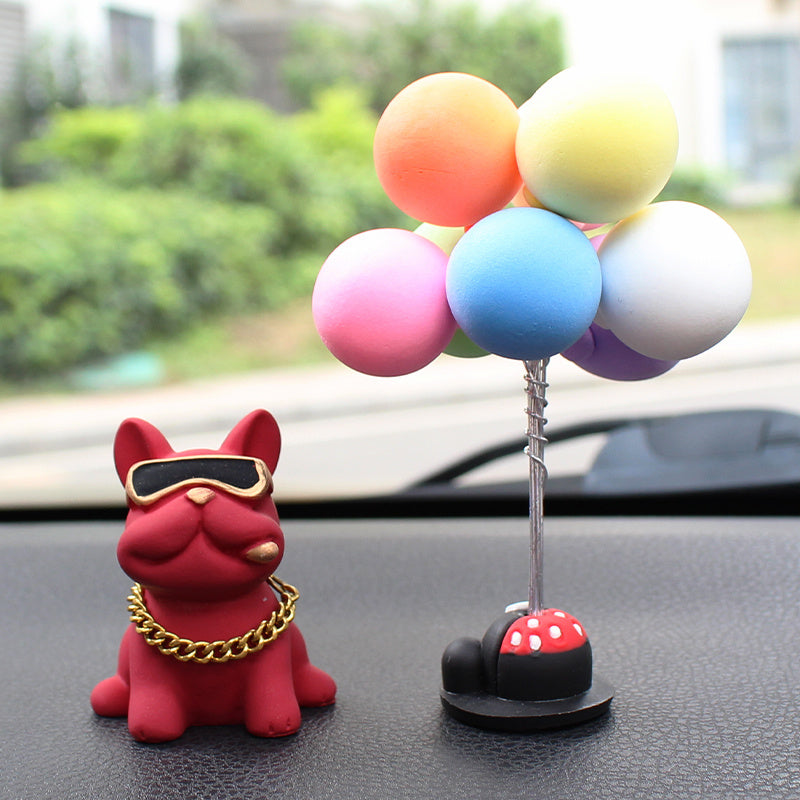 Car Decoration Cute Bulldog Action Doll