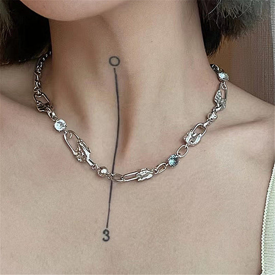 Multi-layered Metal Pin With Clavicle Chain Multi-pin