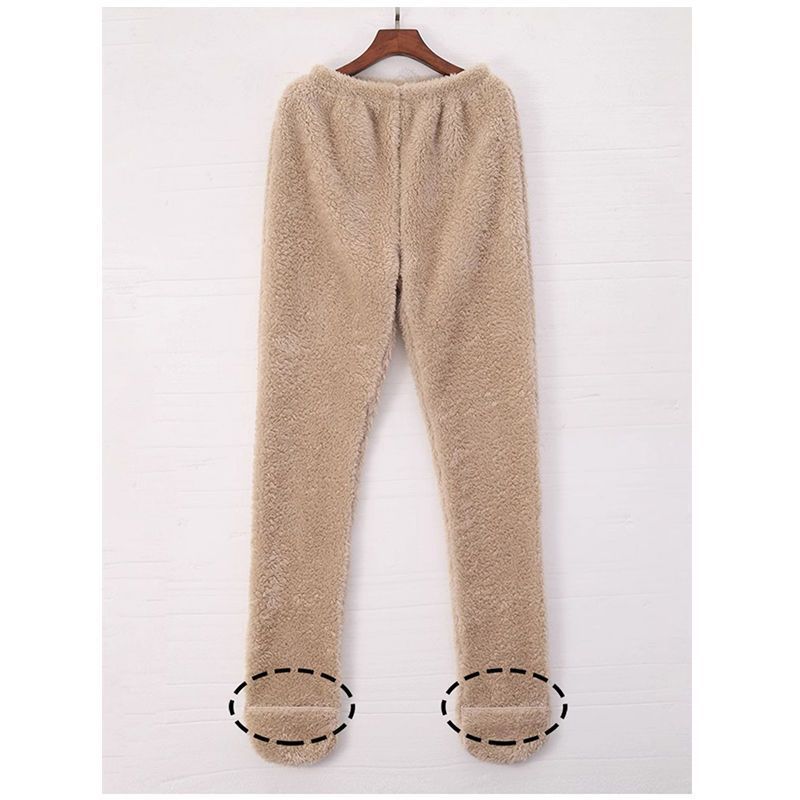 Women Coral Fleece Socks Leggings Winter Warm Sleepwear Ankles Knees Guard Women Home Pants Thick Pajamas Pant