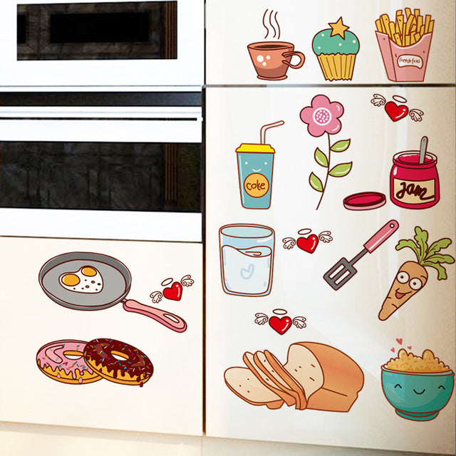 Kitchenware Self-adhesive Paper Cabinet Wall Stickers