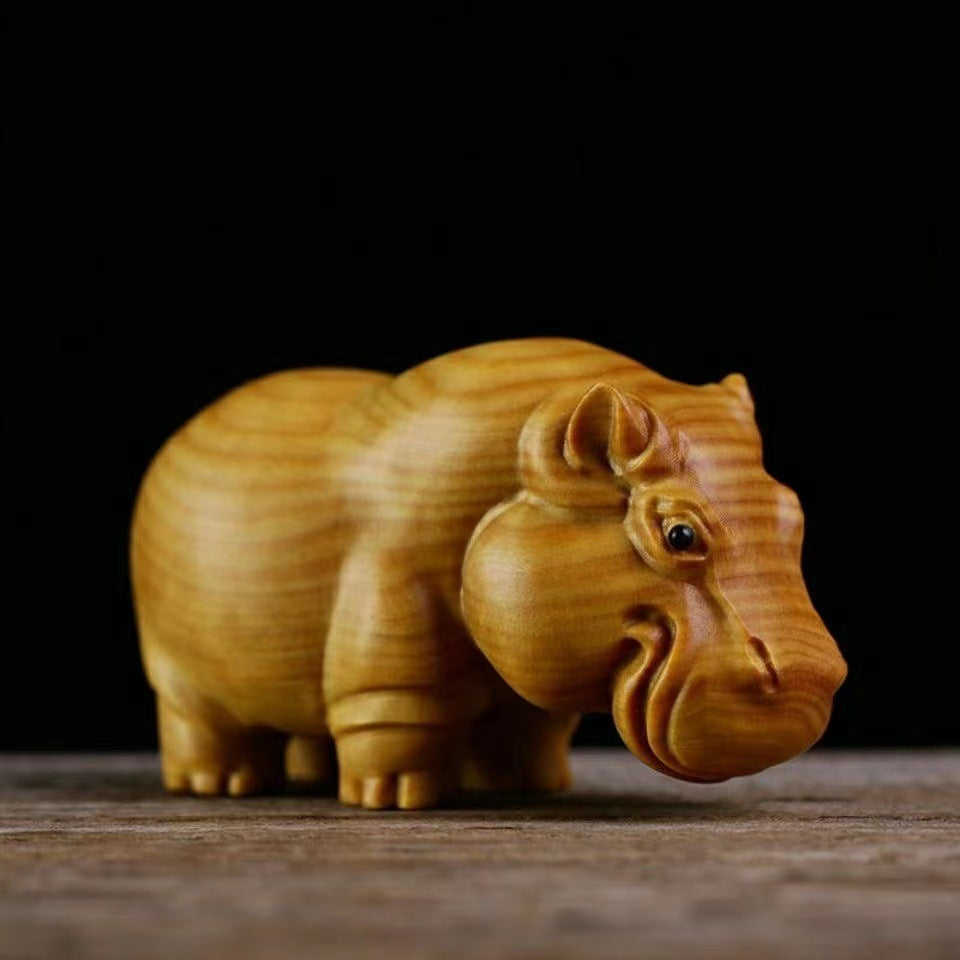 Sculptures And Figurines For Interior Cute Wood Carving Animals Statue Decoration Ornaments