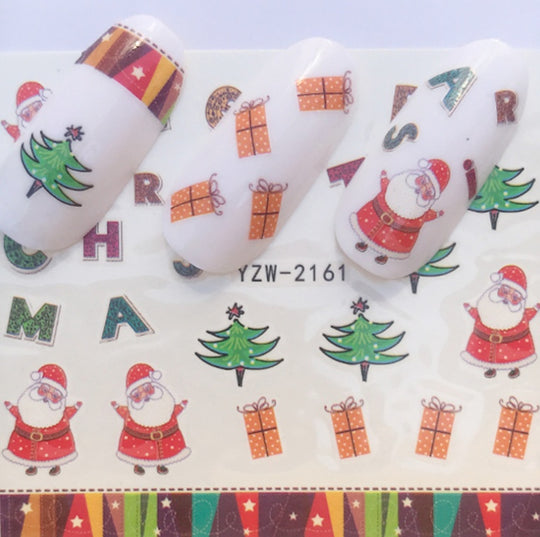 Explosion models Christmas series water transfer nail stickers nail stickers full stickers nail jewelry watermark stickers