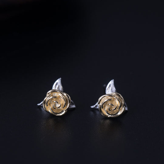 Creative jewelry rose earrings