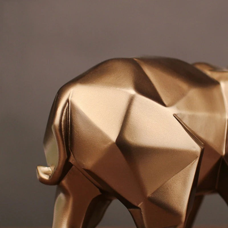 Golden or Black Elephant Abstract Statue