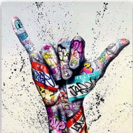 Modern Street Graffiti Hands Canvas  Painting Wall Art Posters and  Picture For Living Room Home Decor No Frame