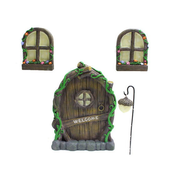 Glow Sculpture For Doors And Windows In The Courtyard Garden Trees Noctilucent Door Sculpture Garden Figurines Miniatures Decor