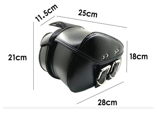 Black PU Leather Luggage Bags Motorcycle Saddlebags Saddle Bags Pouch For