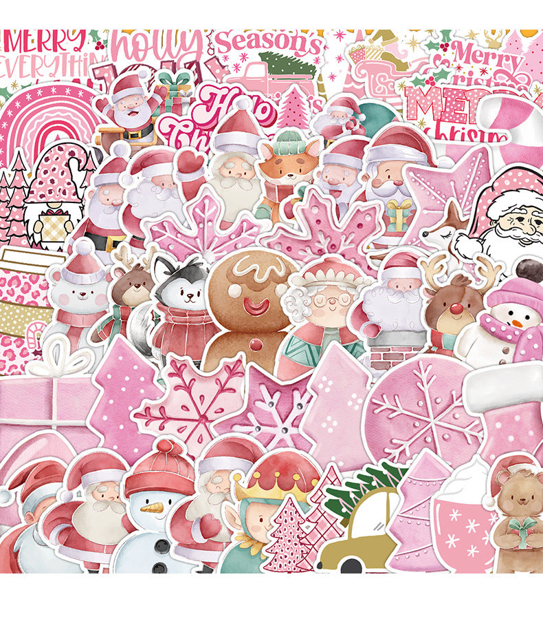 50 Cute Christmas Decoration Sticker Car Mobile Phone Computer Guitar Notebook Waterproof Stickers