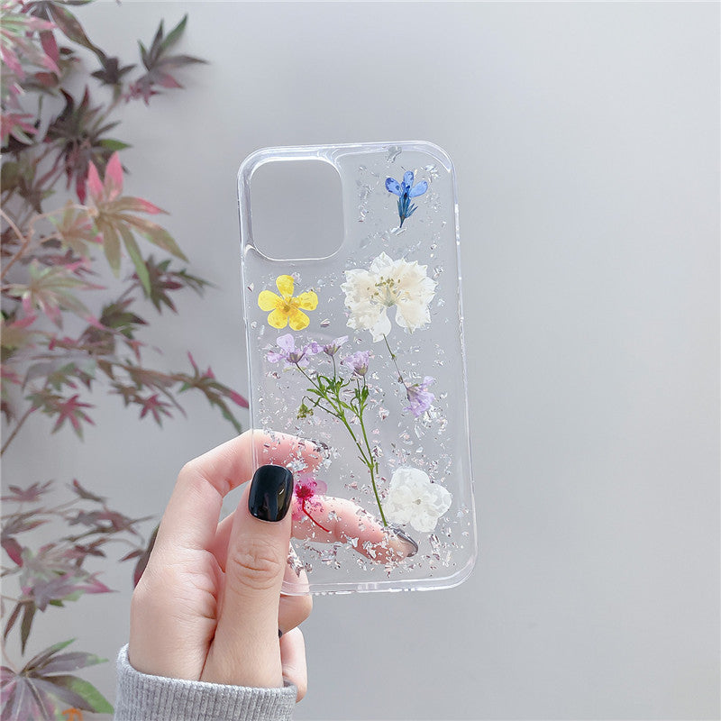 Silver Foil Dried Flowers For Mobile Phone Cases Epoxy Transparent