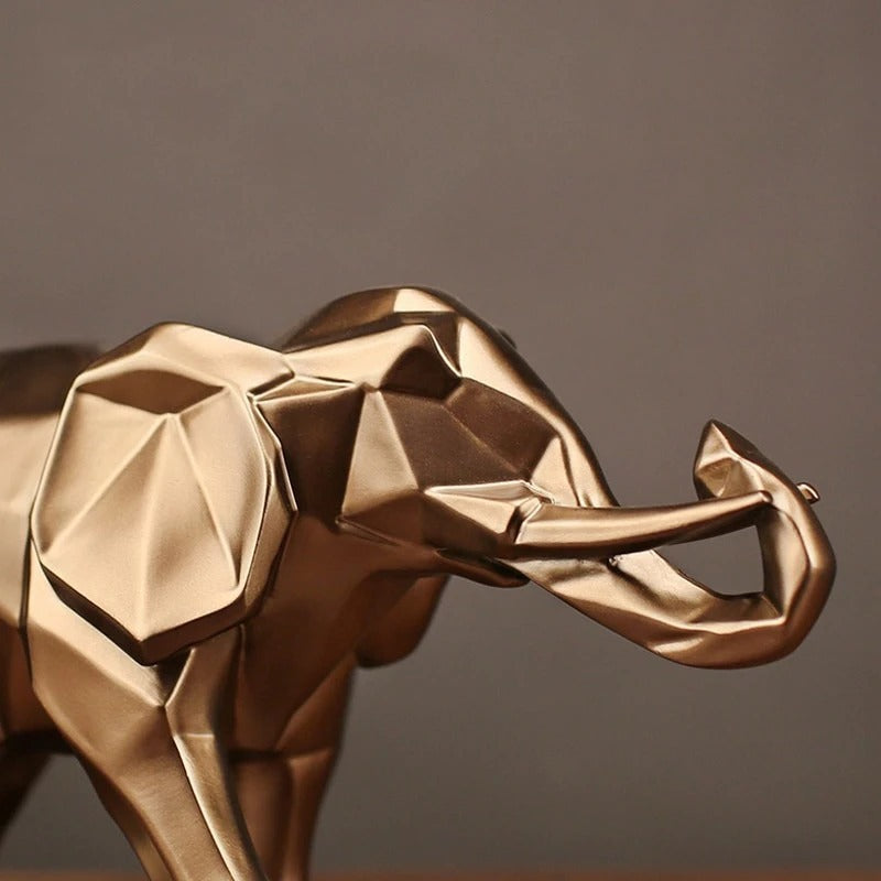 Golden or Black Elephant Abstract Statue