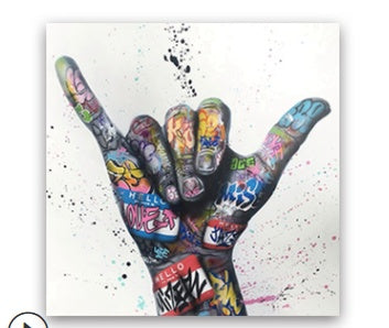 Modern Street Graffiti Hands Canvas  Painting Wall Art Posters and  Picture For Living Room Home Decor No Frame