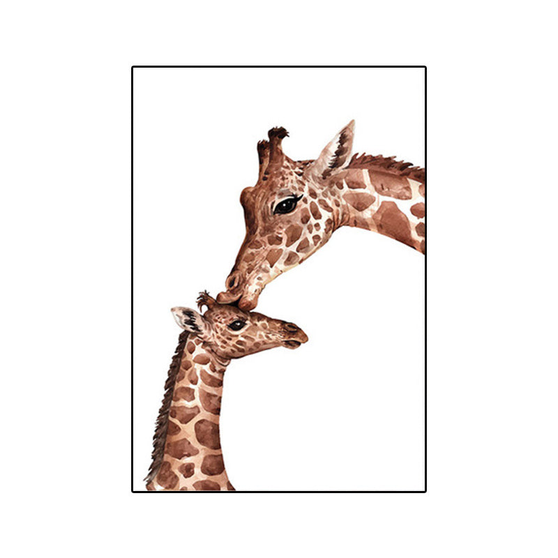 Animal Family Canvas Paintings Watercolor Cute Giraffe Posters And Print Wall Art Picture