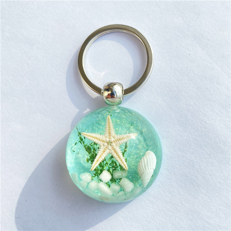 Starfish Amber Keychain Pendant