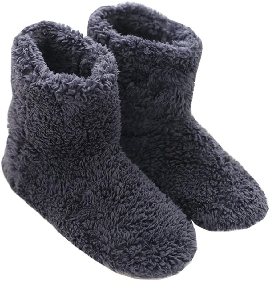 Women's and Men's Fluffy Bootie Slipper Sock with Memory Foam House Shoes