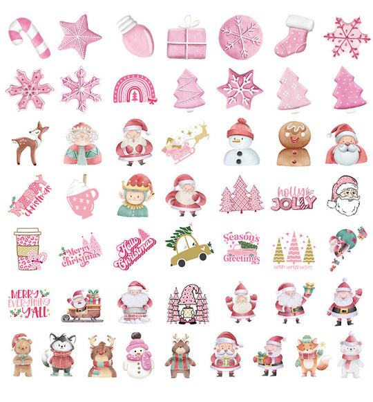 50 Cute Christmas Decoration Sticker Car Mobile Phone Computer Guitar Notebook Waterproof Stickers