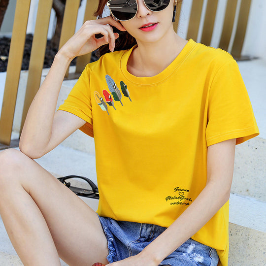 Women's loose t-shirts cotton student shirts