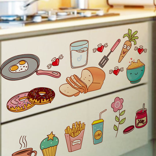 Kitchenware Self-adhesive Paper Cabinet Wall Stickers