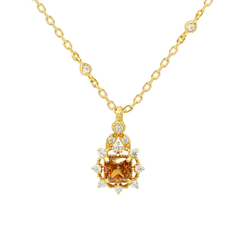 Winter Limited Vintage Snowflake Zircon Necklace