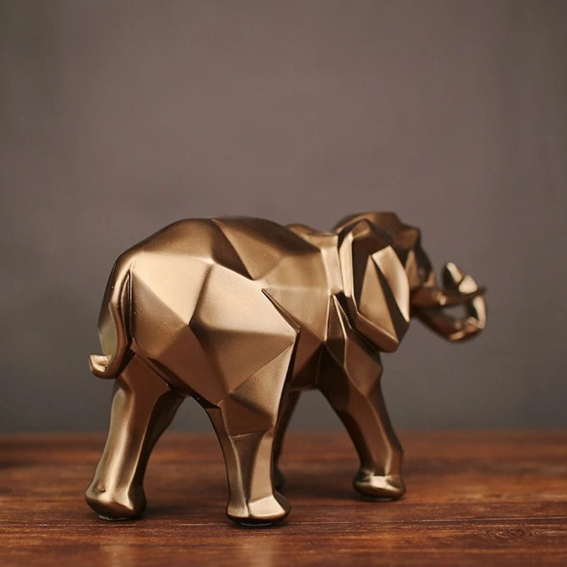 Golden or Black Elephant Abstract Statue