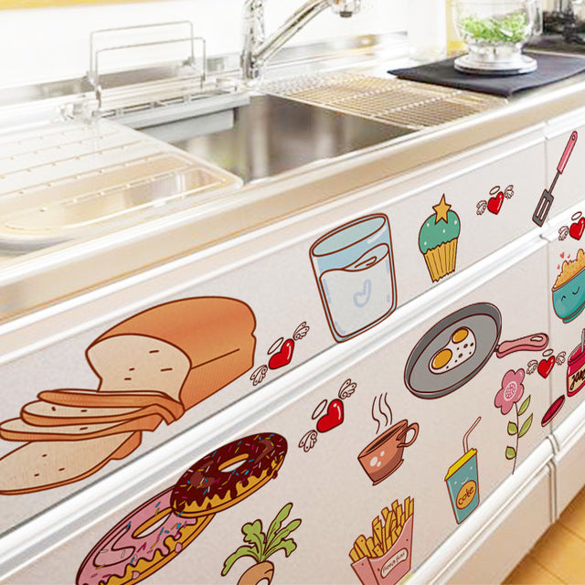 Kitchenware Self-adhesive Paper Cabinet Wall Stickers