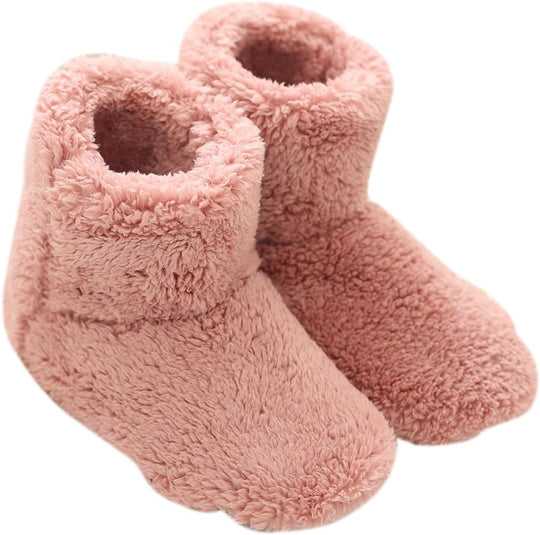 Women's and Men's Fluffy Bootie Slipper Sock with Memory Foam House Shoes