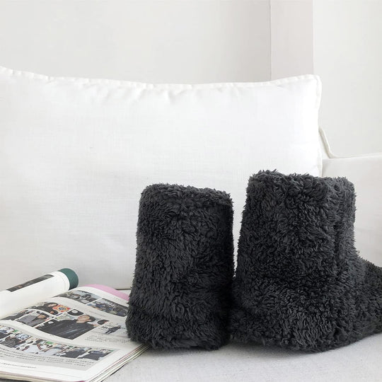 Women's and Men's Fluffy Bootie Slipper Sock with Memory Foam House Shoes