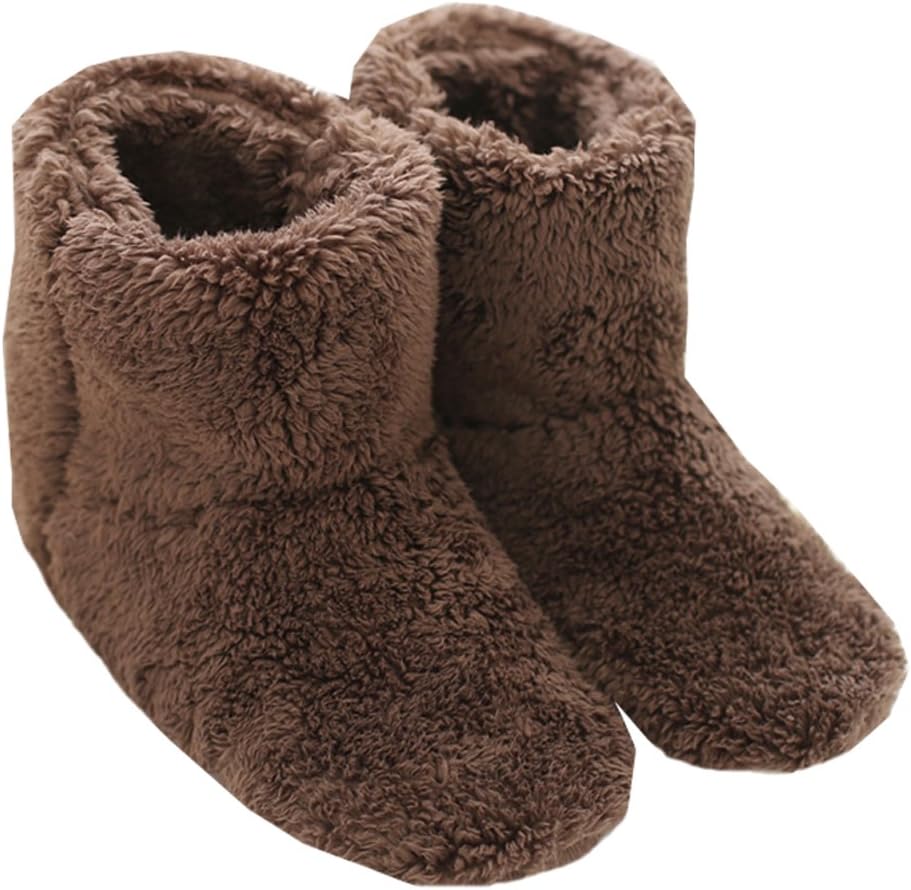 Women's and Men's Fluffy Bootie Slipper Sock with Memory Foam House Shoes