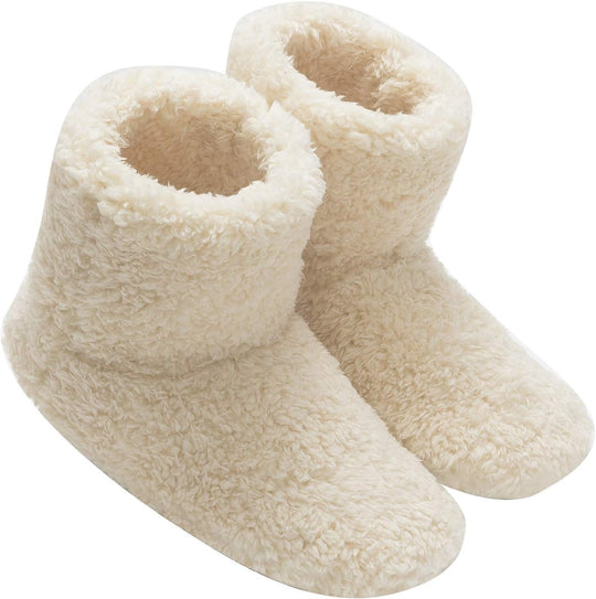 Women's and Men's Fluffy Bootie Slipper Sock with Memory Foam House Shoes