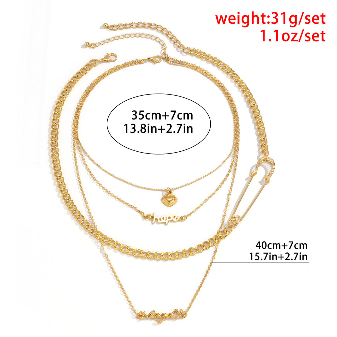 Hip Hop Metal Pin Letter Necklace Women