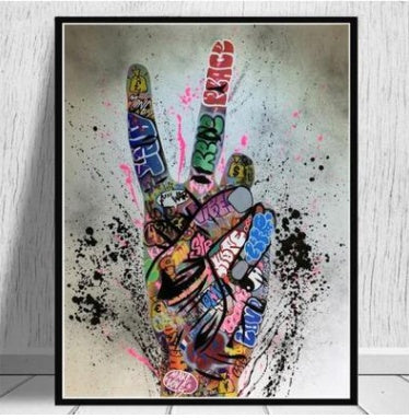 Modern Street Graffiti Hands Canvas  Painting Wall Art Posters and  Picture For Living Room Home Decor No Frame