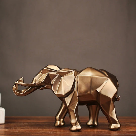 Golden or Black Elephant Abstract Statue