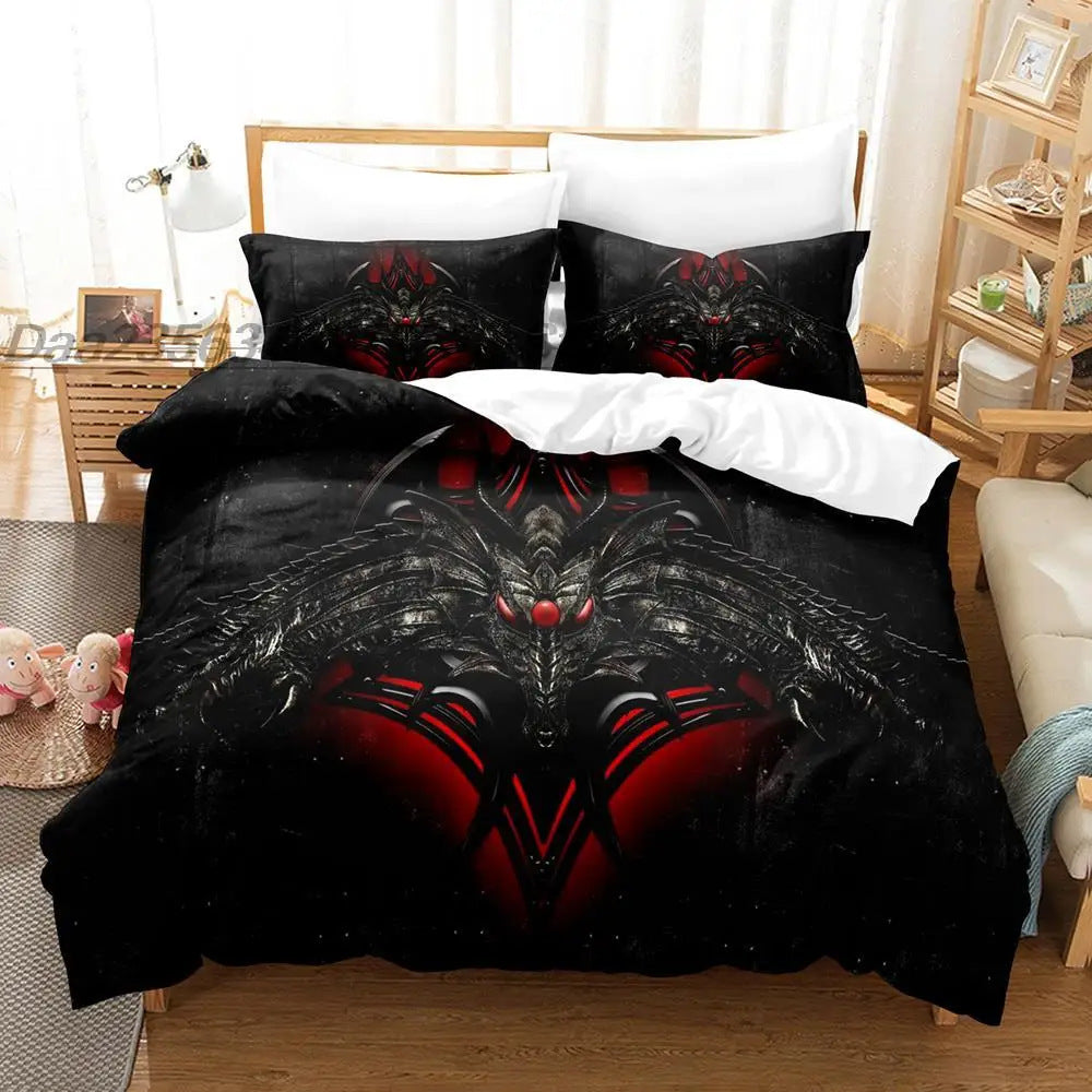 Dark Satan Theme Down Quilt Cover Bedding Suit