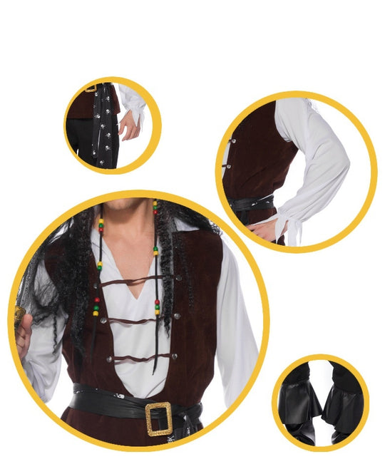 Men's Cosplay Clothes Halloween Pirates Of The Caribbean Clothing