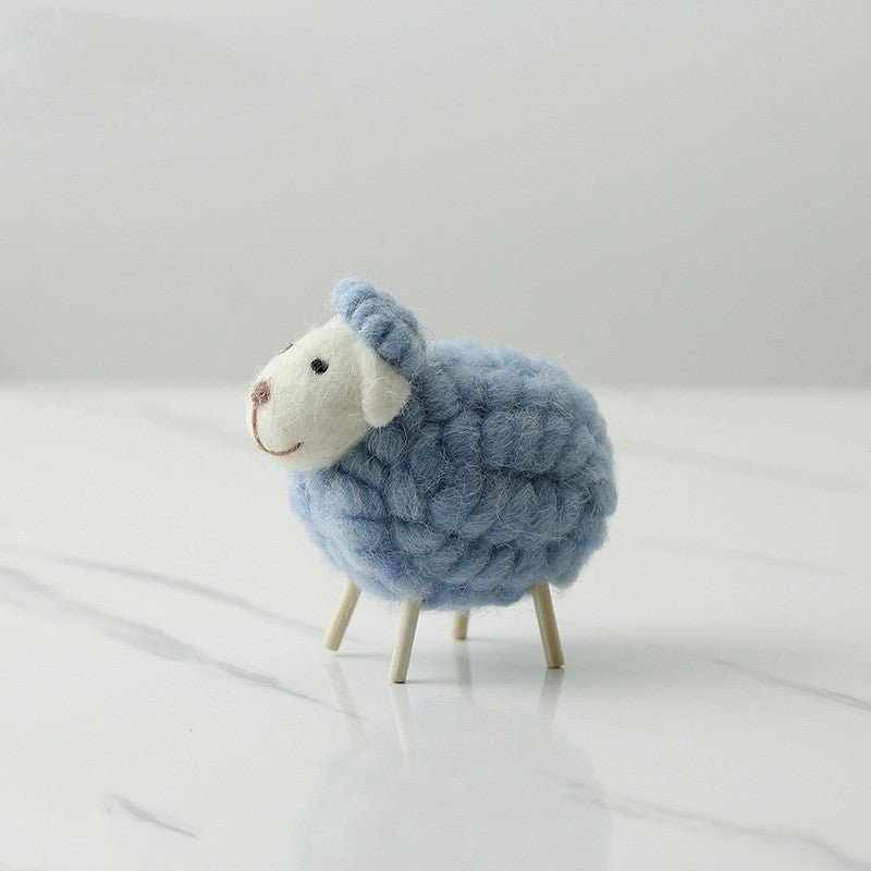 Home Decoration Felt Sheep Miniature Decoration Figurines Holiday Party Supplies Accessories