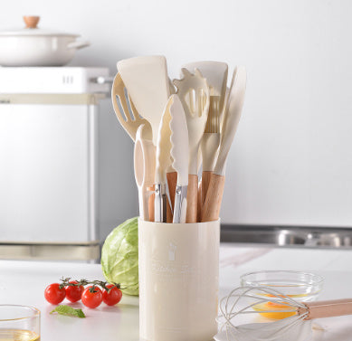 Silicone Kitchenware With Wooden Handle