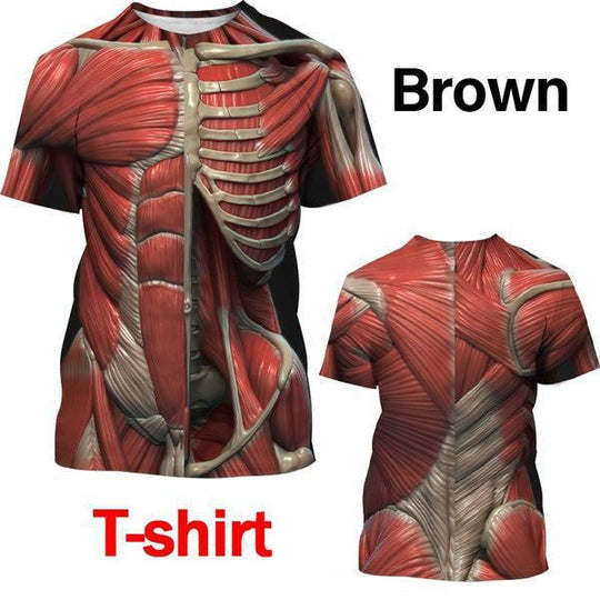 Summer Foreign Trade Summer Muscular Man 3D Digital Print T-shirt