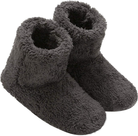 Women's and Men's Fluffy Bootie Slipper Sock with Memory Foam House Shoes