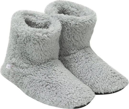 Women's and Men's Fluffy Bootie Slipper Sock with Memory Foam House Shoes