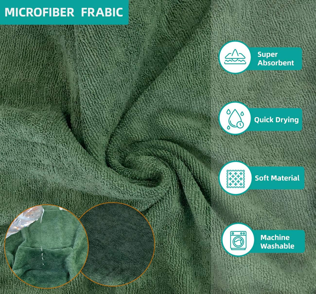 Dog Drying Coat Bathrobe Towel,Microfibre Material Fast Drying Super Absorbent Dog Bath Robe, Pet Quick Drying Moisture Absorbing with Adjustable Collar and Waist