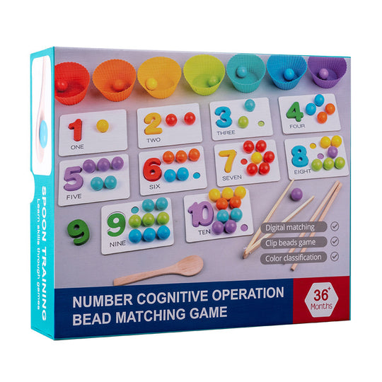 Montessori Mathematics Teaching Tools Baby Digital Cognitive Pairing Puzzle Intelligence Clipping Beads Children's Fine Action Toys