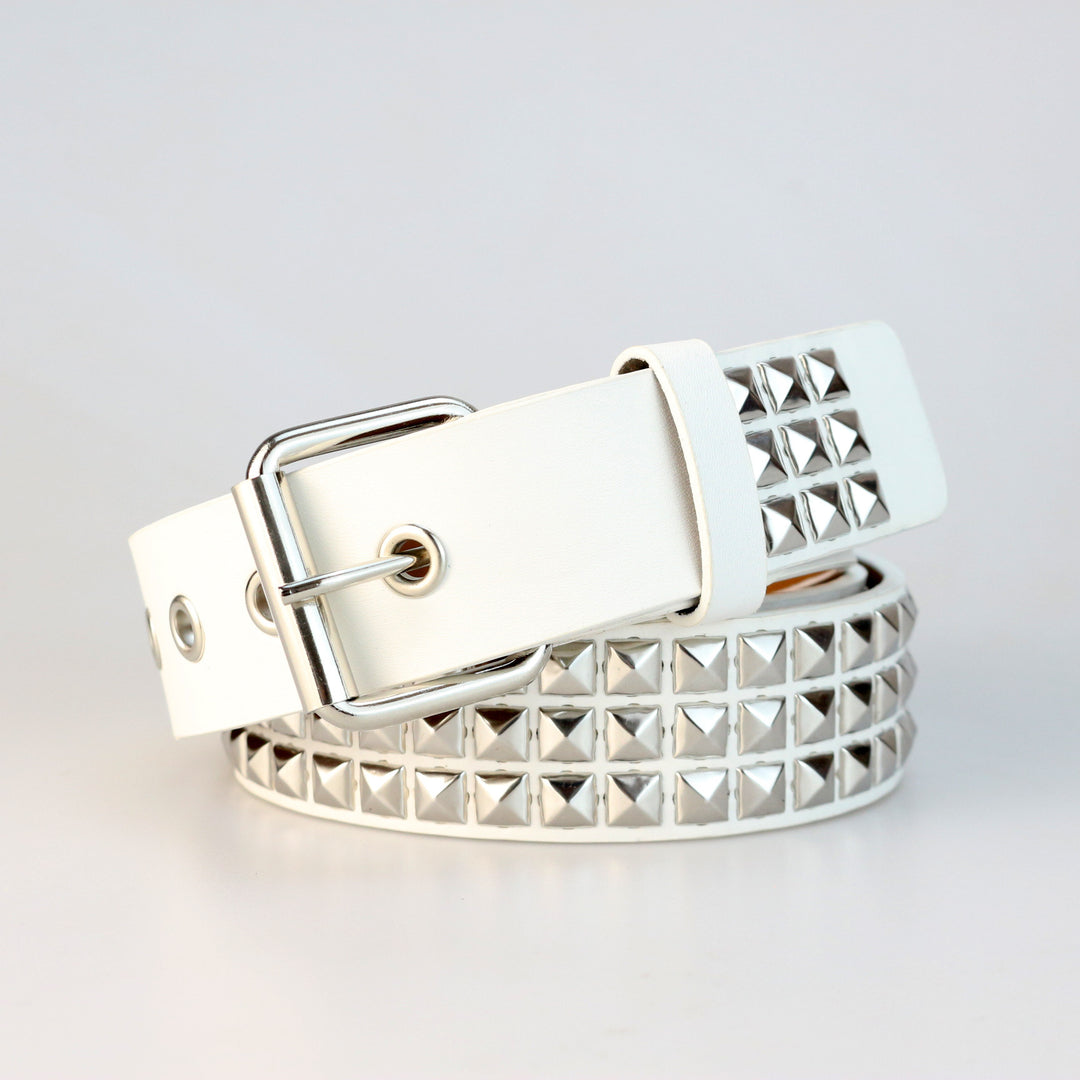 Punk Hardware Square Bead Rivet Pin Buckle Metal Belt