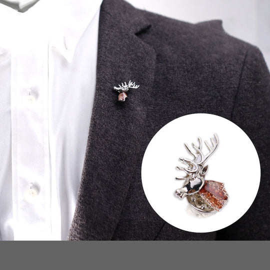 Retro Animal Drop Oil Paint Metal Suit Small Collar Pin