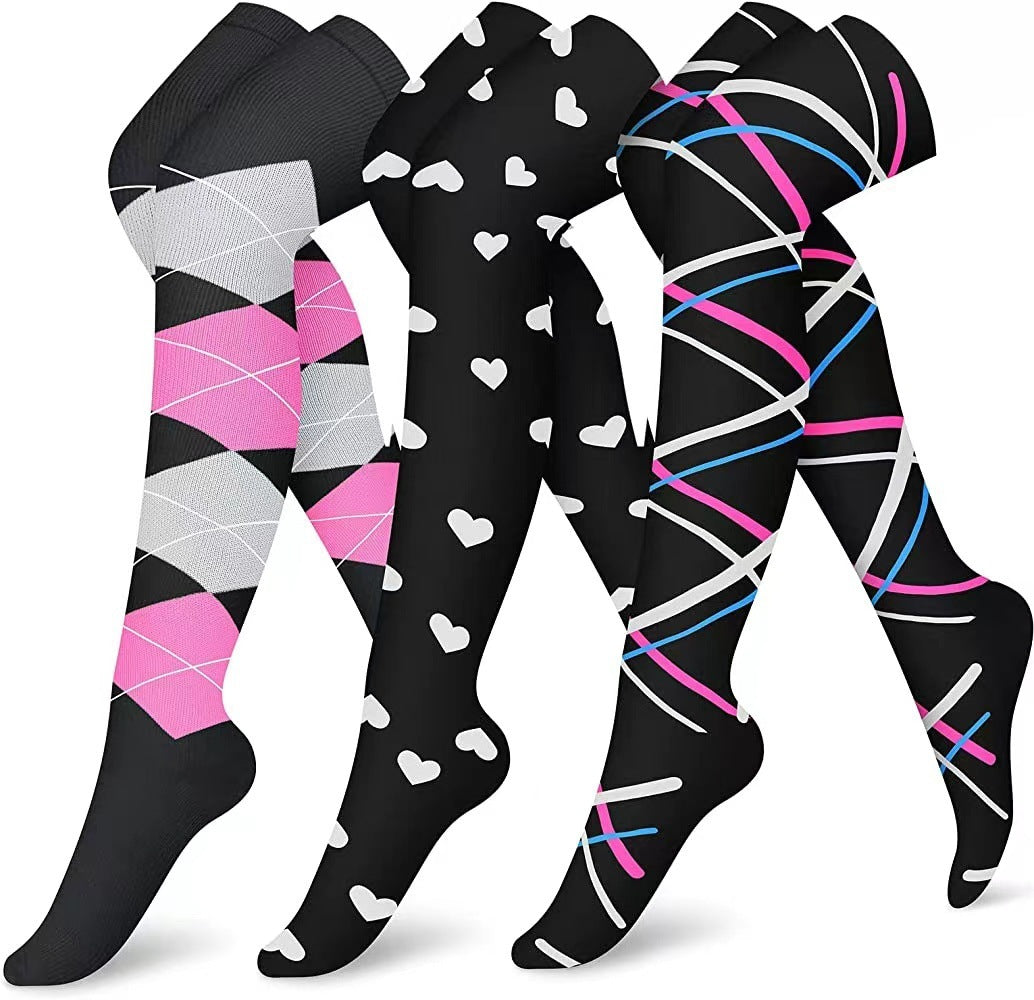 Pattern Gradient Leggings Lengthened Knee Socks