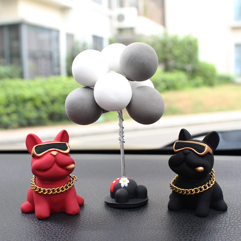 Car Decoration Cute Bulldog Action Doll