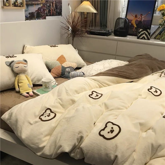 Cartoon Printed Four-piece Bedding Set Quilt Cover Bedding