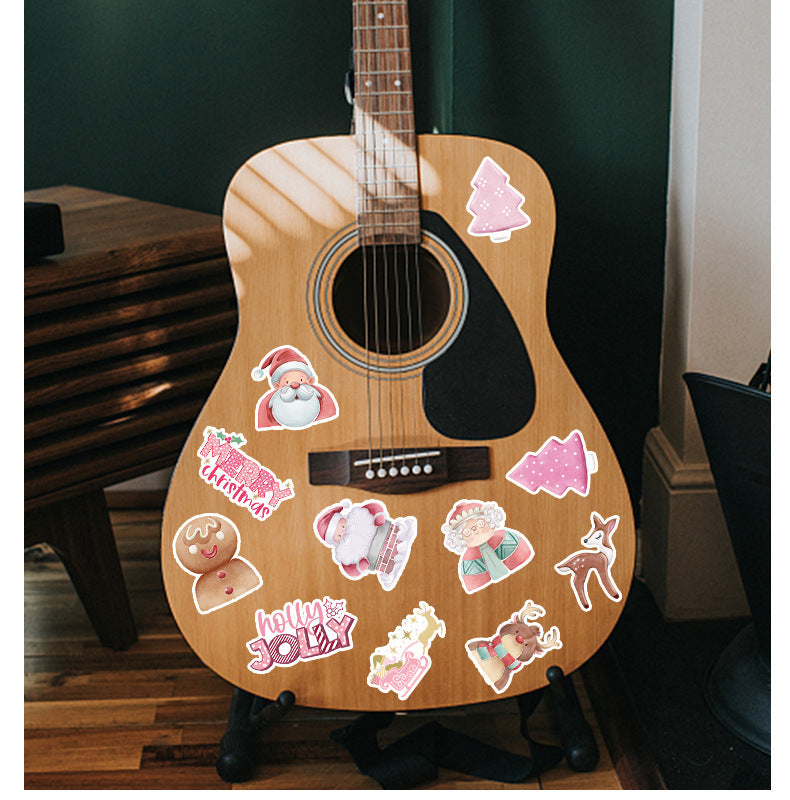 50 Cute Christmas Decoration Sticker Car Mobile Phone Computer Guitar Notebook Waterproof Stickers