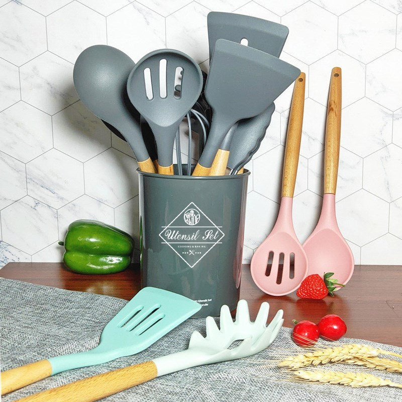 New silicone kitchenware with wooden handle