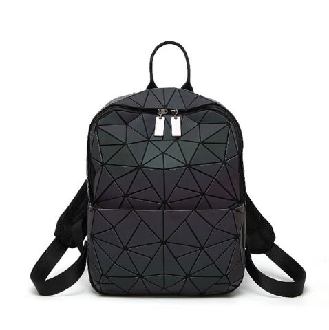 Luminous Women Backpacks Fashion Girl Daily Backpack Women's Package Geometry Sequins Folding Bags Mini Bag School Bagpack